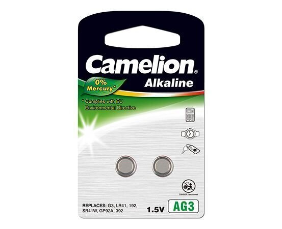 Camelion elementi Alkaline Button celles 1.5 V, LR41/AG3/LR736/392, 2 gab. цена и информация | Baterijas | 220.lv