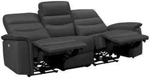 Trīsvietīgs dīvāns Notio Living Marshall ar mākslīgu ādu, brūns cena un informācija | Dīvāni | 220.lv