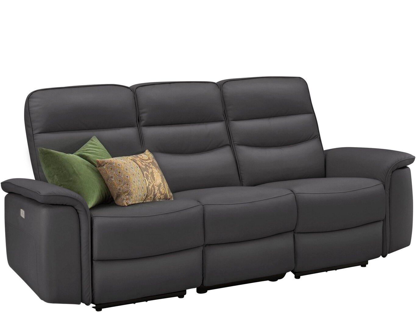 Trīsvietīgs dīvāns Notio Living Marshall ar mākslīgu ādu, brūns cena un informācija | Dīvāni | 220.lv
