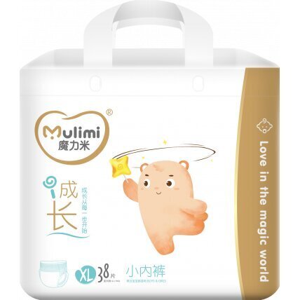 Autiņbiksītes-biksītes Mulimi XL 12-17 kg, 38 gab. cena un informācija | Autiņbiksītes | 220.lv