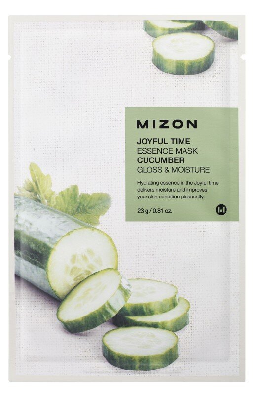 Loksnes sejas maska ar gurķiem Mizon Joyful Time Essence Mask Cucumber 23g cena un informācija | Sejas maskas, acu maskas | 220.lv