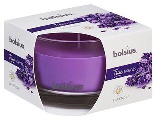 Bolsius aromātiskā svece True Scents, 6,3x9 cm, lavanda cena un informācija | Sveces un svečturi | 220.lv