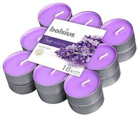 Bolsius tējas sveces True Scents, 18gab., Lavanda cena un informācija | Bolsius Mēbeles un interjers | 220.lv