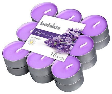 Bolsius tējas sveces True Scents, 18gab., Lavanda цена и информация | Sveces un svečturi | 220.lv