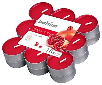 Aromātisko sveču komplekts Bolsius True Scents Pomegranate, 18 gab цена и информация | Sveces un svečturi | 220.lv