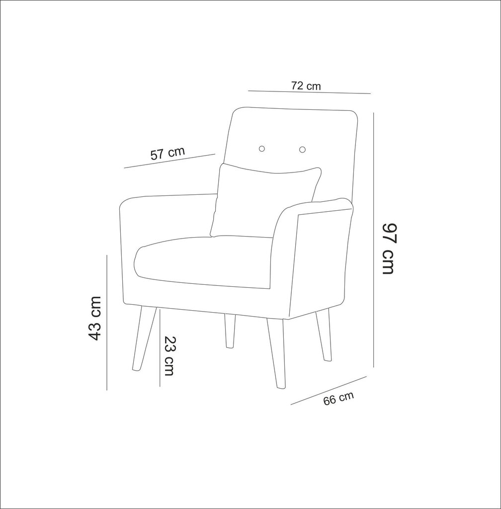 Krēsls Artie Zeni, pelēks cena un informācija | Atpūtas krēsli | 220.lv