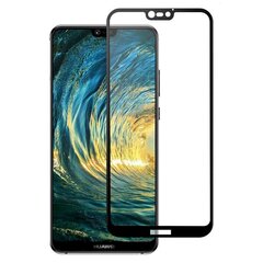 Fusion Full Glue 5D Tempered Glass Aizsargstikls Pilnam Ekrānam Huawei P20 Lite Melns cena un informācija | Ekrāna aizsargstikli | 220.lv