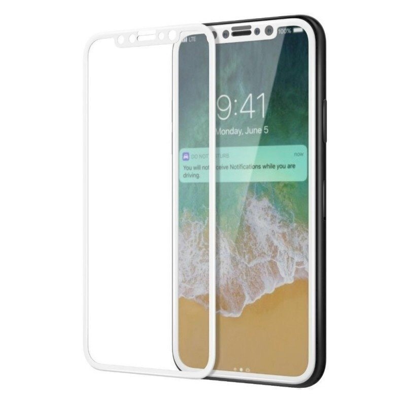 Fusion Full Glue 5D Tempered Glass Aizsargstikls Pilnam Ekrānam Apple iPhone X / XS / 11 Pro Balts cena un informācija | Ekrāna aizsargstikli | 220.lv