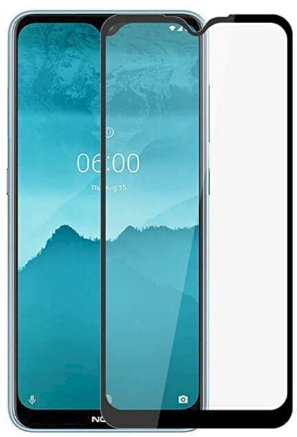 Fusion Full Glue 5D Tempered Glass Aizsargstikls Pilnam Ekrānam Nokia 2.3 Melns cena un informācija | Ekrāna aizsargstikli | 220.lv