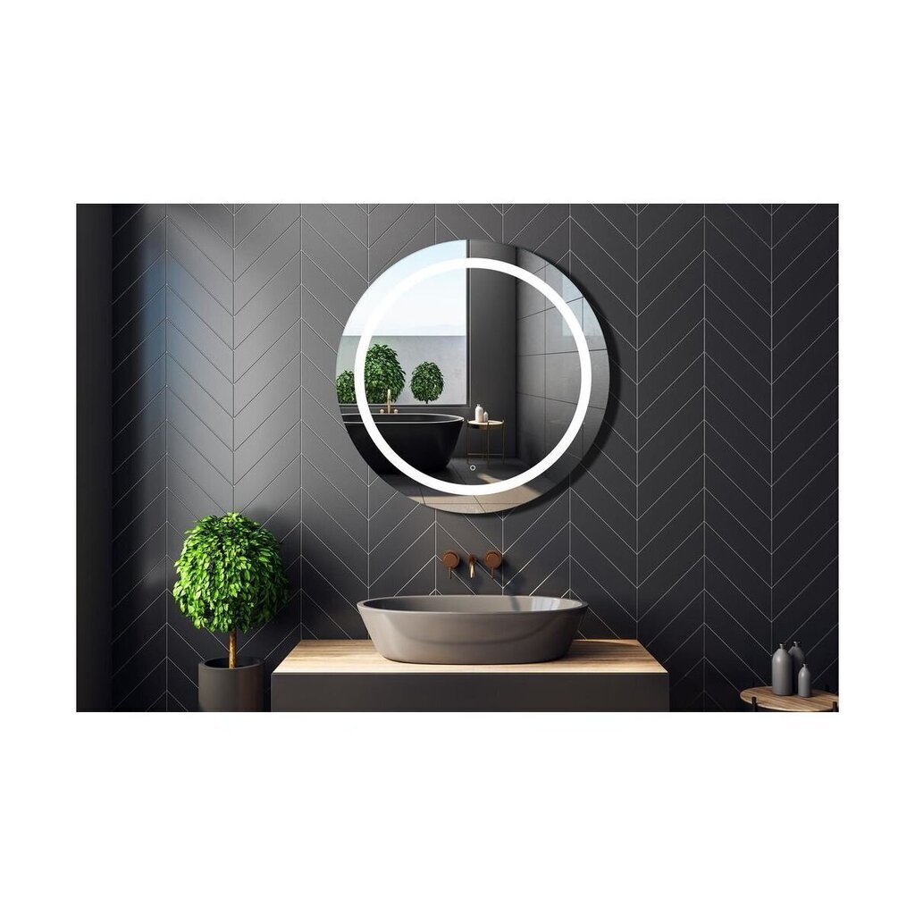 Spogulis ar apgaismojumu Venti Ring, sudrabainas krāsas cena un informācija | Vannas istabas spoguļi | 220.lv