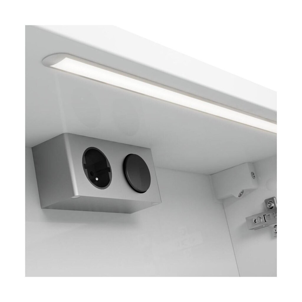 Vannas istabas skapītis ar spoguli Sensea Storm LED 60 1D, balts cena un informācija | Vannas istabas skapīši | 220.lv