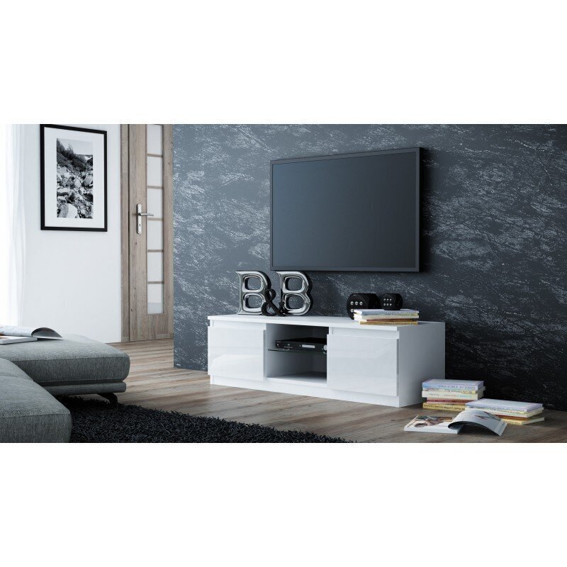 TV galdiņš 4560549 120cm, balts cena un informācija | TV galdiņi | 220.lv