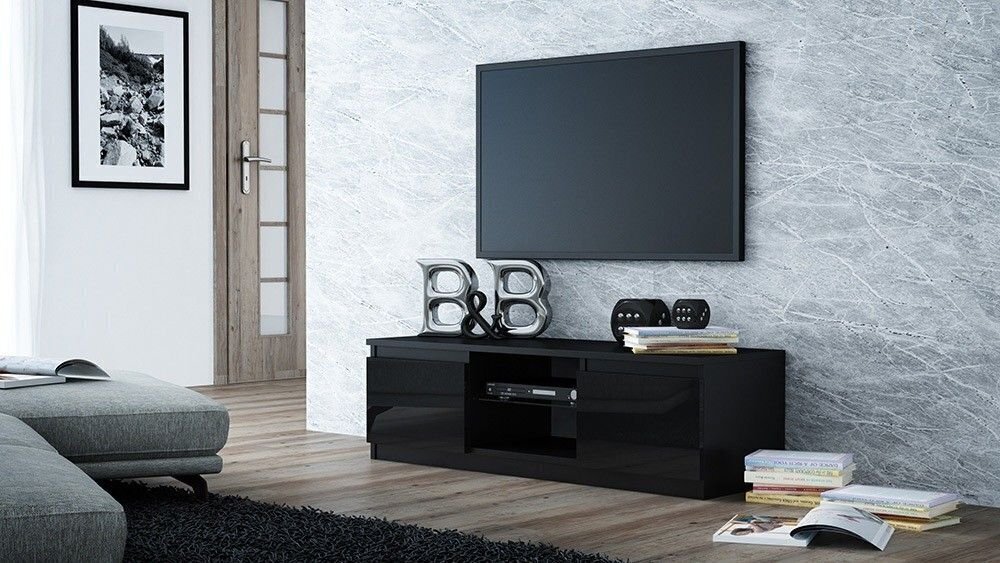 TV galdiņš 4560552 120cm, melns цена и информация | TV galdiņi | 220.lv