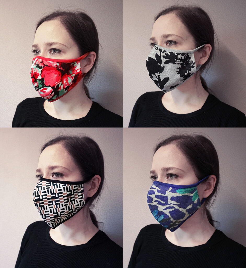 Vairākkārt lietojama sejas maska 2 slāņi (M,L izmērs) "Hellblau" цена и информация | Pirmā palīdzība | 220.lv