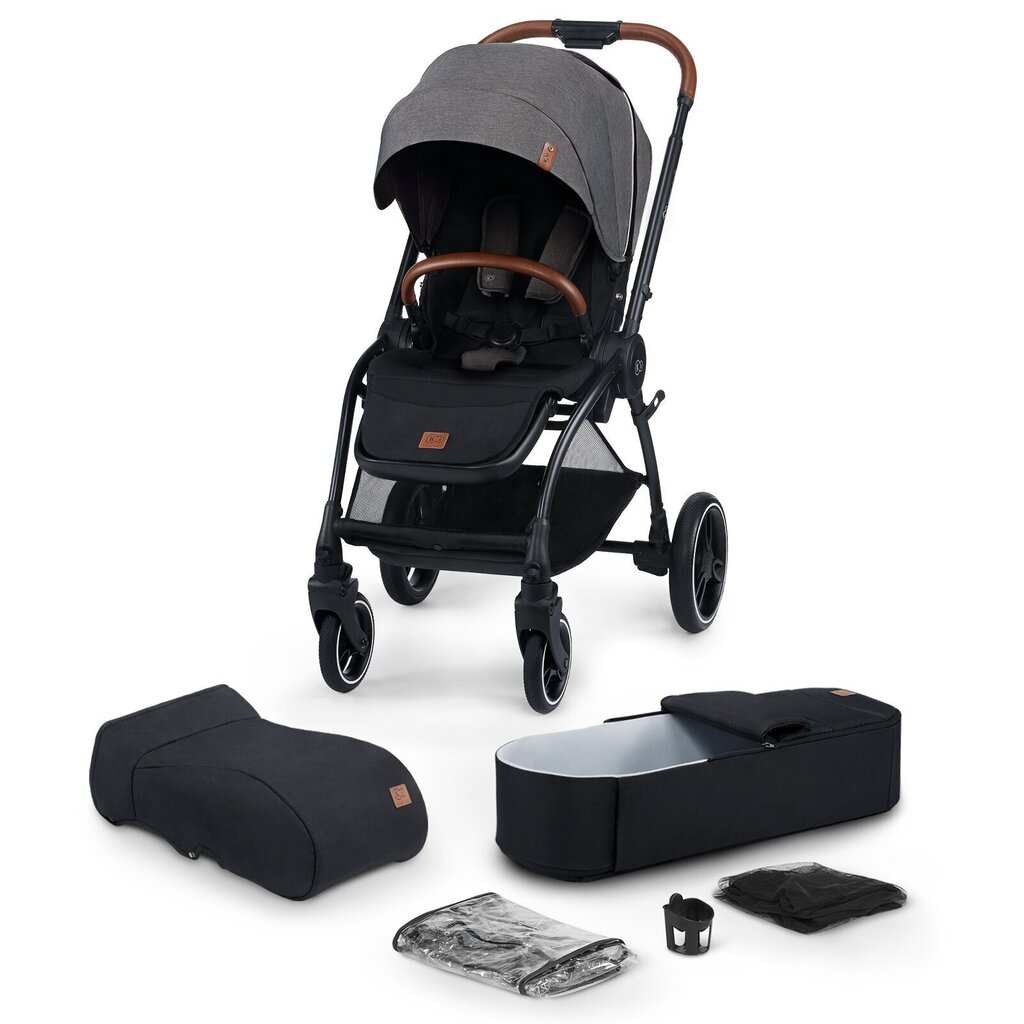 Universālie rati Kinderkraft Evolution Cocoon 2in1, Platinum Grey цена и информация | Bērnu rati | 220.lv