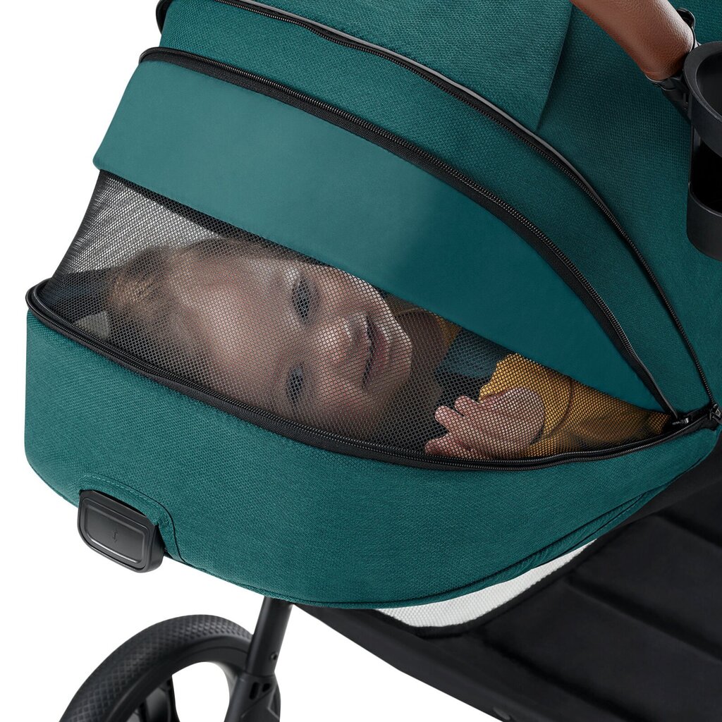 Universālie rati Kinderkraft Evolution Cocoon 2in1, Midnight Green cena un informācija | Bērnu rati | 220.lv