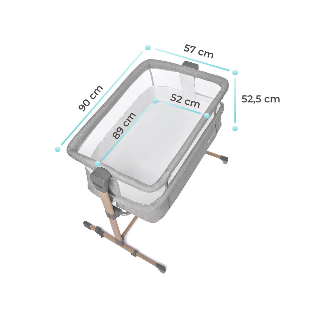 Gultiņa Kinderkraft Neste Air, Grey light melange wood cena un informācija | Manēžas | 220.lv