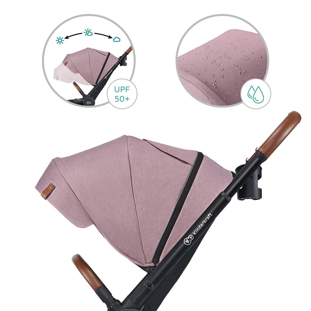 Universālie rati Kinderkraft Evolution Cocoon 2in1, Mauvelous pink цена и информация | Bērnu rati | 220.lv