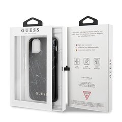 Guess GUHCN65PCUMABK Marble Cover Silikona Aizsargapvalks Priekš Apple iPhone 11 Pro Max Melns cena un informācija | Telefonu vāciņi, maciņi | 220.lv