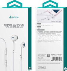 Austiņas Handsfree Devia Smart EarPods Type-C Baltas cena un informācija | Austiņas | 220.lv