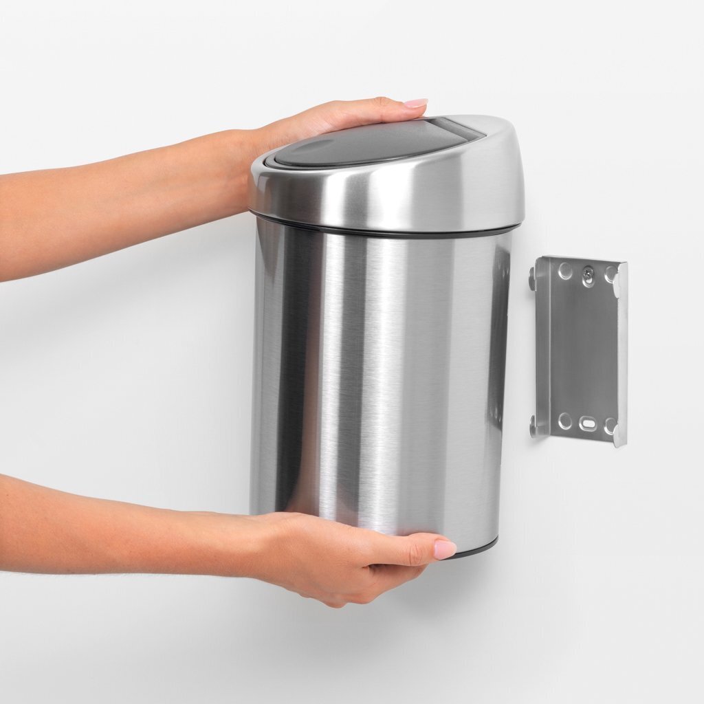 Miskaste Touch Bin®, 3L matēts tērauds, Brabantia cena un informācija | Miskastes | 220.lv