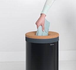 Laundry veļas kaste, 35l, melna matēta, Brabantia cena un informācija | Vannas istabas aksesuāri | 220.lv