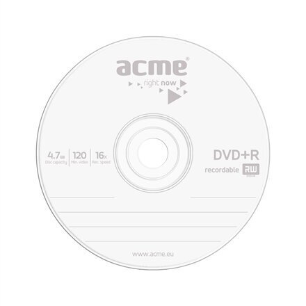 ACME DVD+R 4,7 GB 16X papīra aploksnē cena un informācija | Vinila plates, CD, DVD | 220.lv