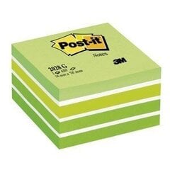 Līmlapiņu kubs POST-IT Green pastel, 76x76 mm, 450 lapiņas cena un informācija | Burtnīcas un papīra preces | 220.lv