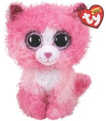 Rozā cirtainais kaķis TY Beanie Boos Reagan, 15 cm, 36308 cena un informācija | Mīkstās (plīša) rotaļlietas | 220.lv