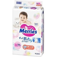 Autiņbiksītes Merries M 6-11 kg, 56+4 gab. цена и информация | Подгузники | 220.lv