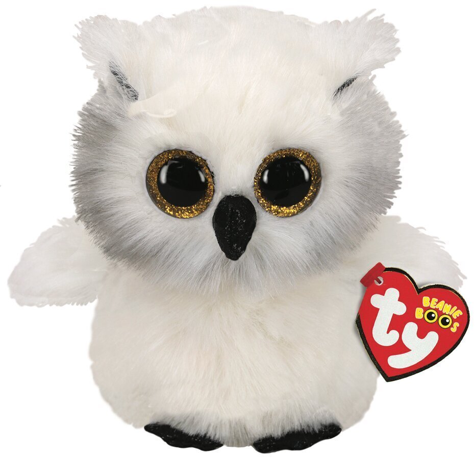 Plīša balta pūce TY Beanie Boos Austin, 15 cm, 36305 cena un informācija | Mīkstās (plīša) rotaļlietas | 220.lv