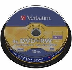 Диски DVD-RW Verbatim 43488. цена и информация | Виниловые пластинки, CD, DVD | 220.lv