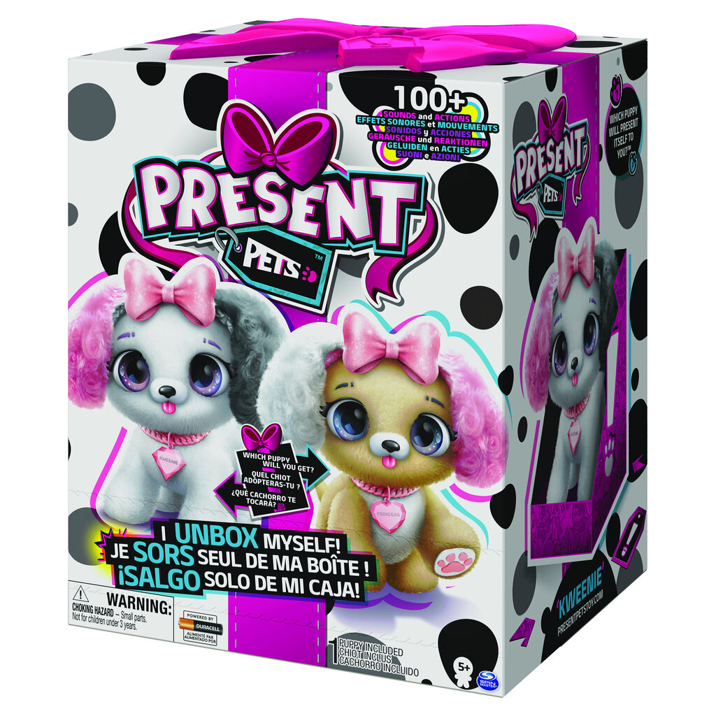 Interaktīvs kucēns Spin Master Present Pets Fancy цена и информация | Mīkstās (plīša) rotaļlietas | 220.lv