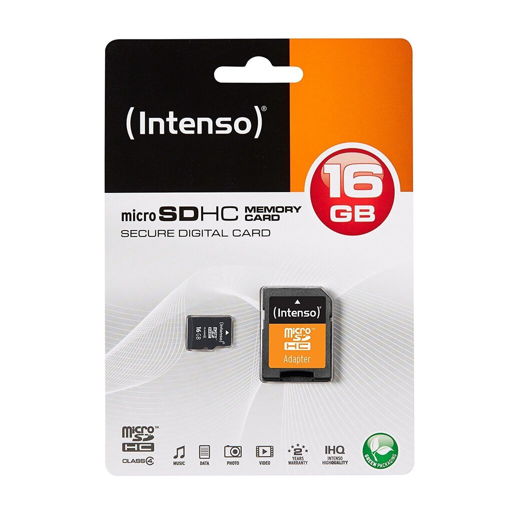 Atmiņas karte Intenso micro SD 16GB CL4 cena un informācija | Atmiņas kartes mobilajiem telefoniem | 220.lv