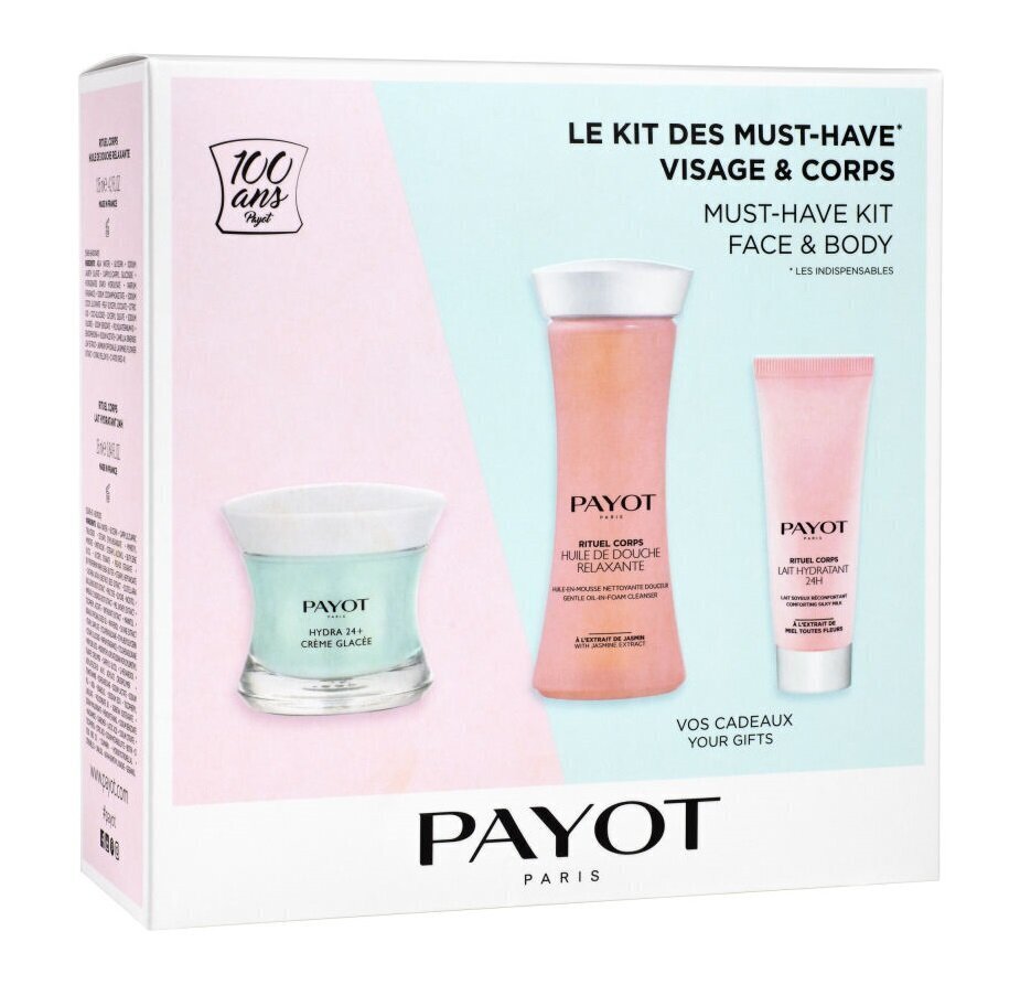 Payot Must-Have komplekts sejas un ķermeņa kopšanai: sejas krēmi 50 ml + ķermeņa mazgāšana 125 ml + ķermeņa pieniņš 25 ml цена и информация | Sejas krēmi | 220.lv