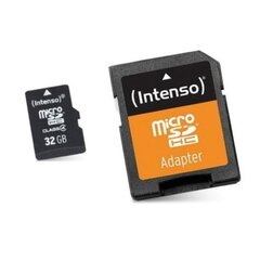 Atmiņas karte Intenso - Micro SDHC 32 GB klase 10 cena un informācija | Atmiņas kartes mobilajiem telefoniem | 220.lv