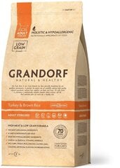 Сухой корм Grandorf Индейка с рисом Sterilised, 400 г цена и информация | Сухой корм для кошек | 220.lv