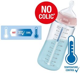 Polipropilēna pudelīte ar temperatūras kontroli NUK FC+, 300 ml, 0-6 mēn. цена и информация | Бутылочки и аксессуары | 220.lv