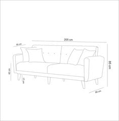 Dīvāns Artie Aria, tumši zils cena un informācija | Dīvāni | 220.lv