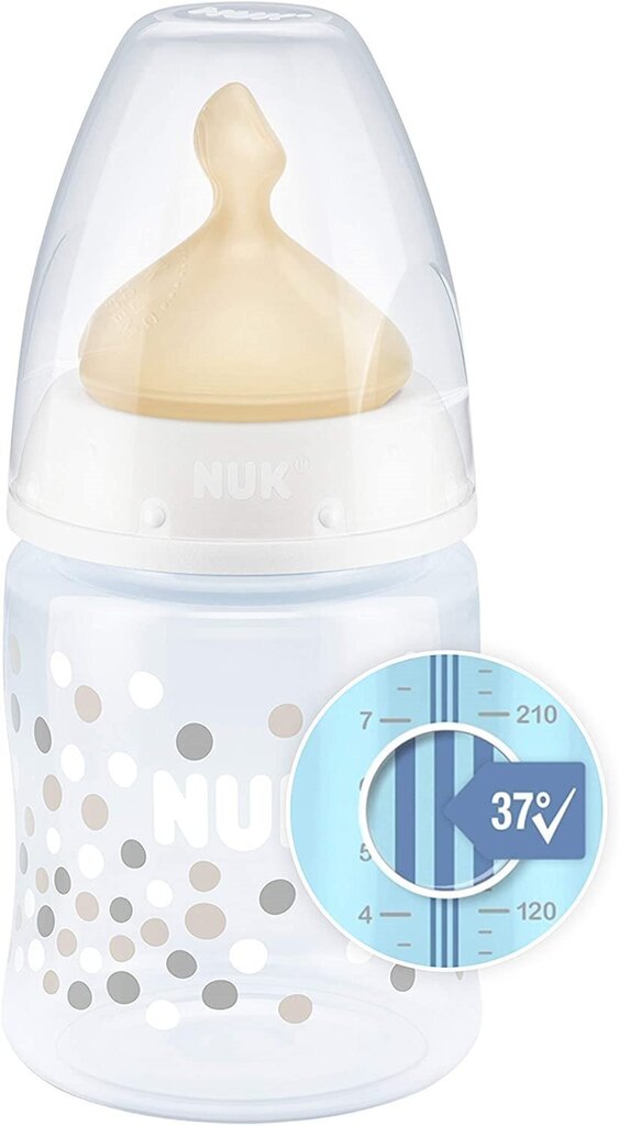 Polipropilēna pudelīte ar temperatūras kontroli NUK FC+, 150 ml, 0-6 mēn. цена и информация | Bērnu pudelītes un to aksesuāri | 220.lv