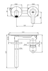 Смеситель скрытого монтажа Rubineta Torino-1F цена и информация | Смесители | 220.lv