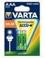 Varta Solar HR03 baterijas, 2 gab cena un informācija | Baterijas | 220.lv