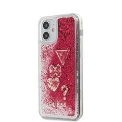 Guess Liquid Glitter Charms Cover Rapsberry, piemērots iPhone 12 Mini, 5.4'' cena un informācija | Telefonu vāciņi, maciņi | 220.lv