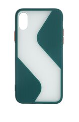 Vāciņš iPhone X/XS, TUMŠI ZAĻŠ, TPU/ST. cena un informācija | Telefonu vāciņi, maciņi | 220.lv