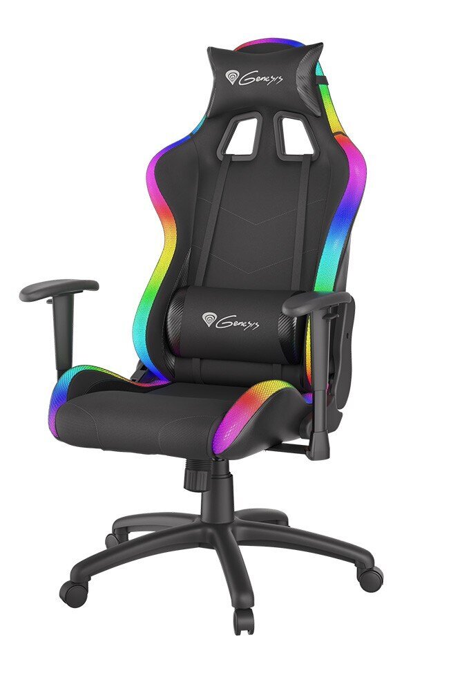 Spēļu krēsls Genesis Trit 500 RGB ar apgaismojumu, melns cena un informācija | Biroja krēsli | 220.lv