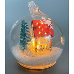 Rotājums mājiņa stikla bumbā LED, silti balta, RETLUX RXL 365 cena un informācija | Ziemassvētku dekorācijas | 220.lv