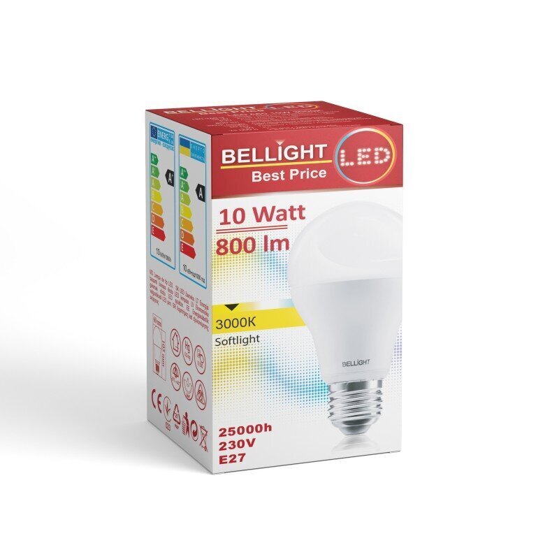 Led spuldze Bellight BELL001 E27 A60 10W 3000K 800LM цена и информация | Spuldzes | 220.lv