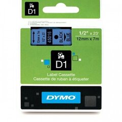 DYMO D1 Лента 12 мм x 7 м черная на синем цена и информация | Картриджи для лазерных принтеров | 220.lv