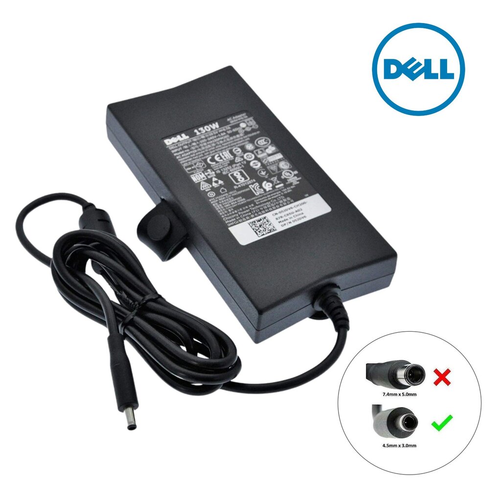 Lādētājs Dell portatīvajam datoram 130W 4,5 mm цена и информация | Lādētāji portatīvajiem datoriem | 220.lv