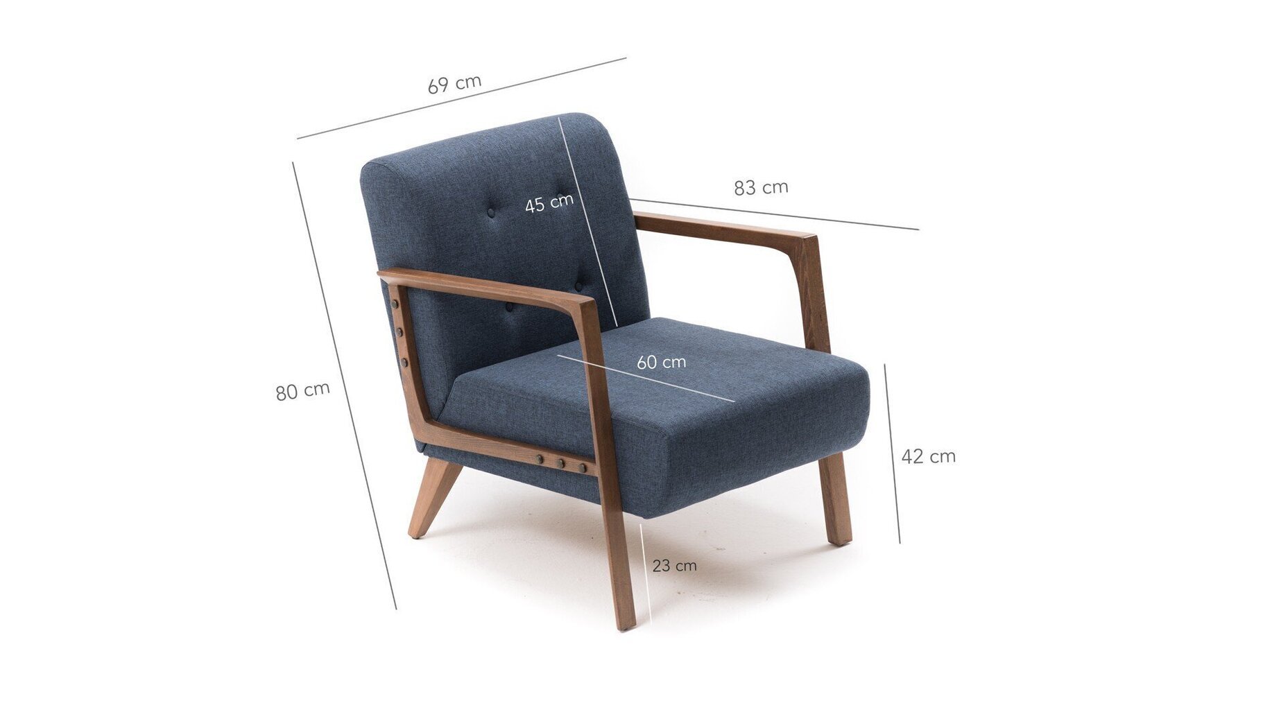 Krēsls Artie Kemer, zils cena un informācija | Atpūtas krēsli | 220.lv